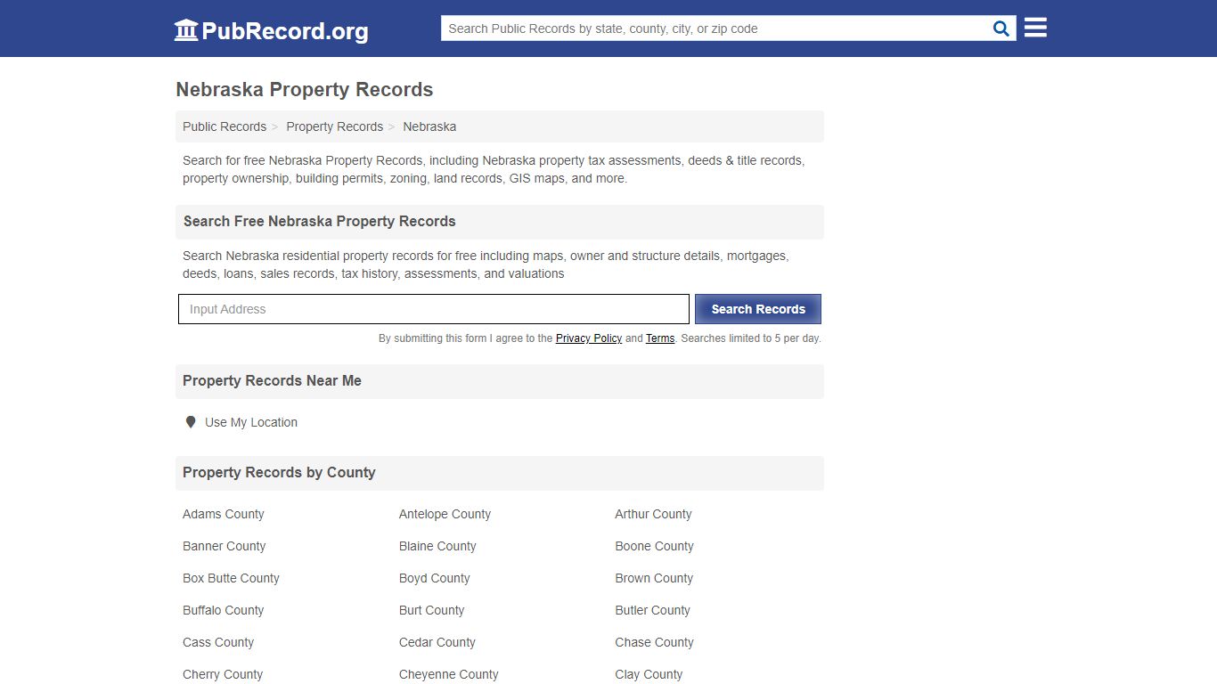 Free Nebraska Property Records - Free Public Records Search